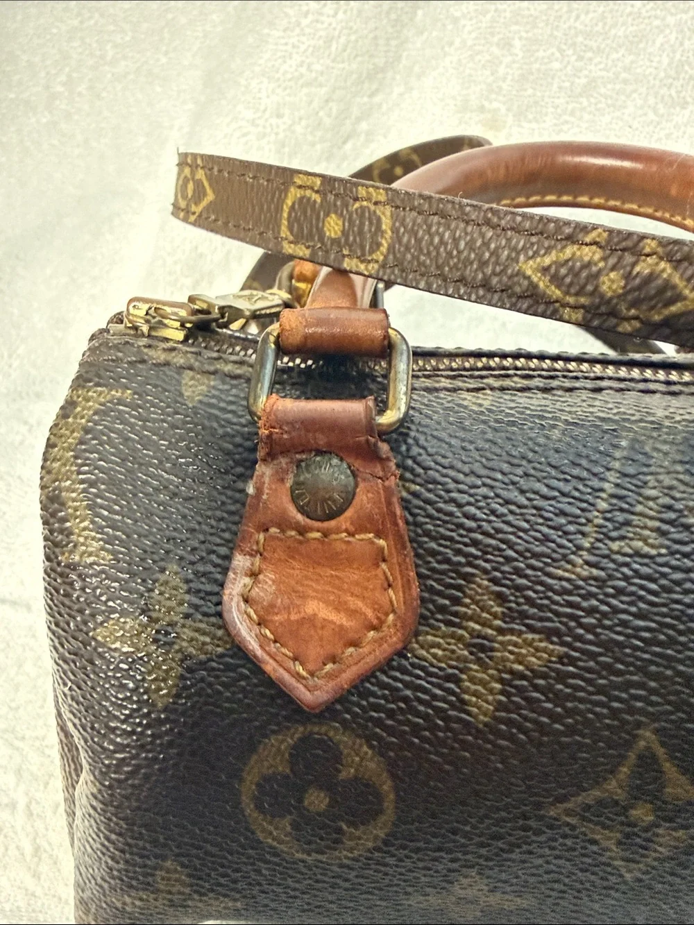 Louis Vuitton Mini Speedy Satchel and Authentic Louis Vuitton strap